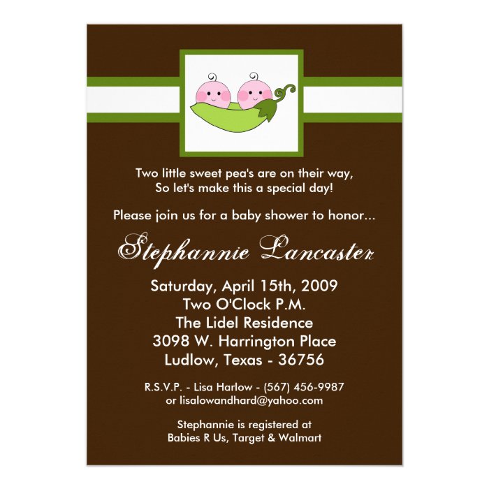 pea in pod baby shower invitation is an adorable way to invite your