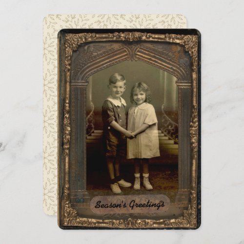 5x7 Vintage Photo Faux Frame Personalized Greeting Invitation