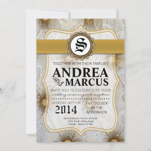 5x7 Vintage Pin Tuck Fabric Wedding Invitation