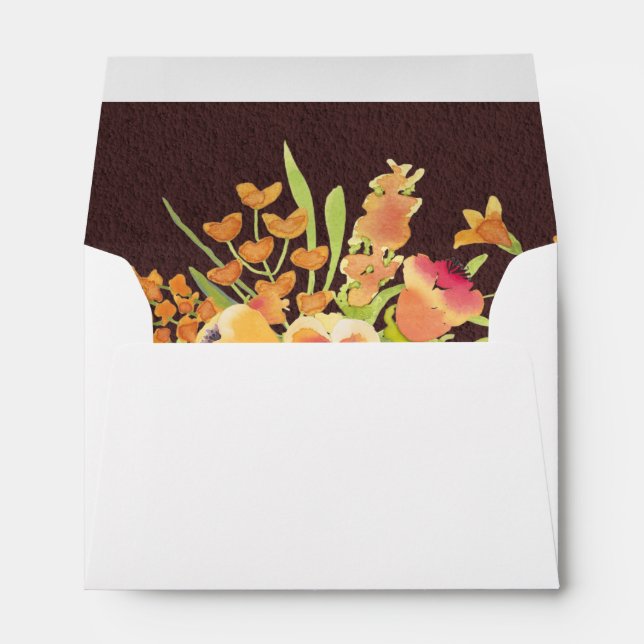 5x7 Vintage Pink Floral Retro Style Invitation Envelope (Back (Bottom))