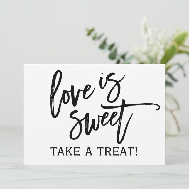 5X7 Wedding Candy Bar / Buffet Sign | Black (Standing Front)