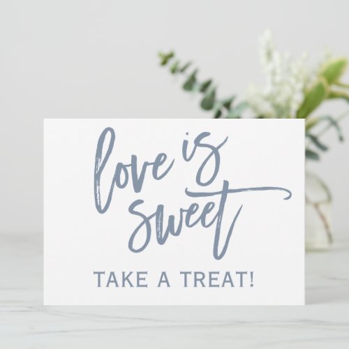 5X7 Wedding Candy Bar  Buffet Sign  Dusty Blue Invitation