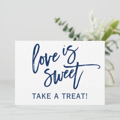 5X7 Wedding Candy Bar  Buffet Sign  Navy Blue