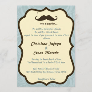 5x7 Wedding Invitation I Mustache You a Question