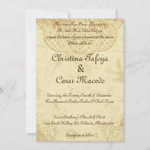 5x7 Wedding Invitation Moroccan Indian India Doyle