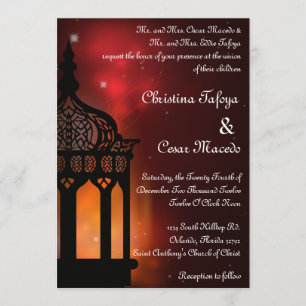 5x7 Wedding Invitation Moroccan Lantern Indian