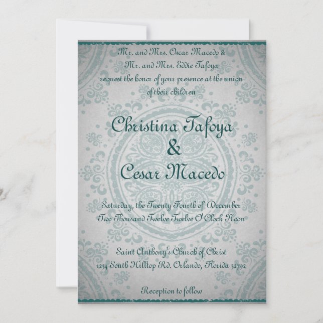 5x7 Wedding Invitation Night in India Moroccan Doy (Front)