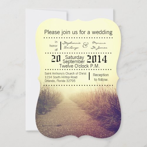 5x7 Wedding Invitation Sunrise Pathway Walkway Pat