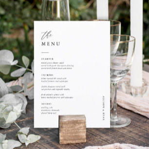  5x7" Wedding Table Menu Cards Double-Sided
