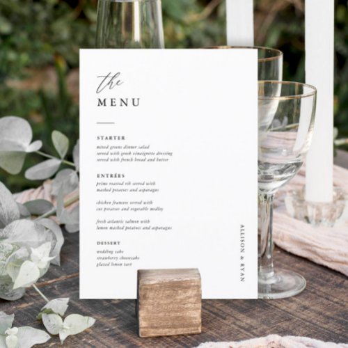  5x7 Wedding Table Menu Cards Double_Sided