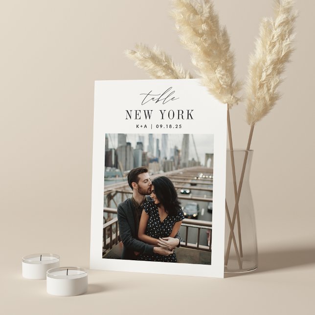 5x7 Wedding Travel Destination Photo Table Number (5x7 travel photo table numbers)