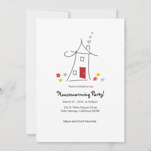 5x7 Whimsical Housewarming Party Personalized Invitation