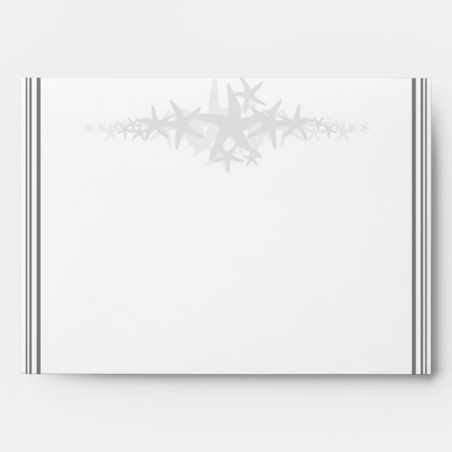 5x7 White Outside Summer Love and Sea Shells Envelope (Front)