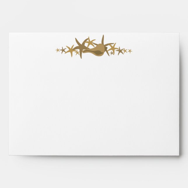 5x7 White Shells Sandy Beach Envelope (Front)