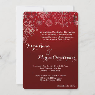 5x7 Winter Snowflakes Snow Ice Wedding Invitation