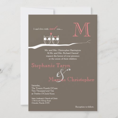 5x7 With Owl You Woodland Hoot Wedding Invitation