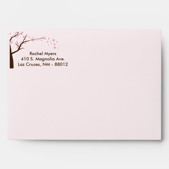 5x7 WT Cherry Blossom Ligh Pink Dark Pink Envelope (Front)
