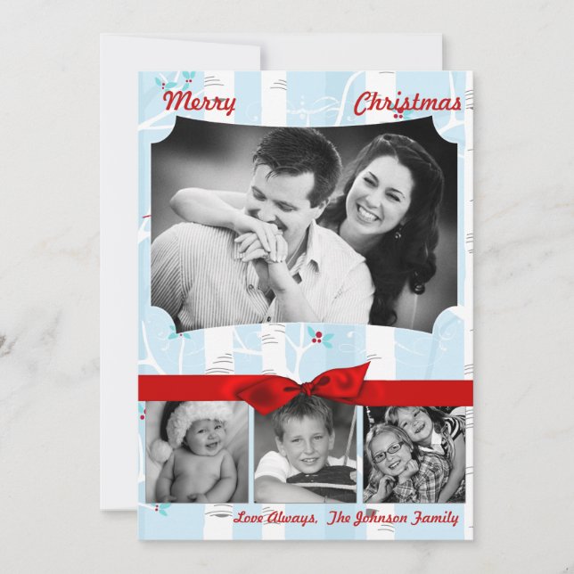 5x7 XMAS Christmas Birch Tree Winter PHOTO Card (Front)