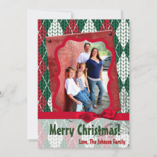 5x7 XMAS Christmas Ugly Sweater Green PHOTO Card