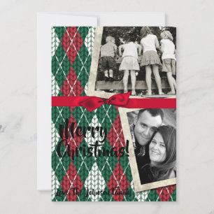 5x7 XMAS Christmas Ugly Sweater Green PHOTO Card