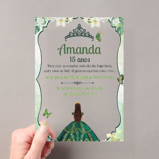 5X ACRYLIC WEDDING / QUINCEANERA INVITATION