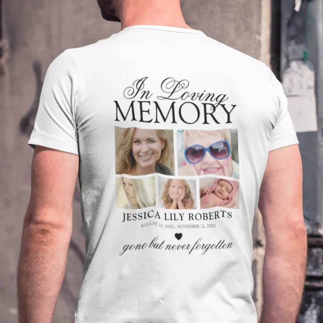 5x Picture In Loving Memory T-Shirt | Zazzle