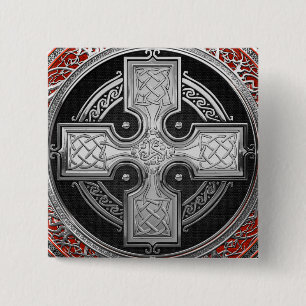 [600] Ancient Celtic Sacred Silver Knot Cross Button