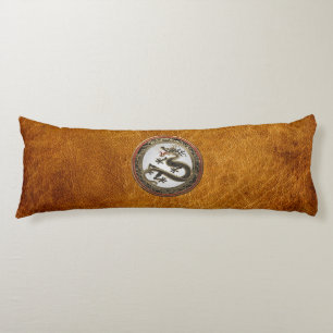 [600] Black and Gold Sacred Eastern Dragon Body Pillow