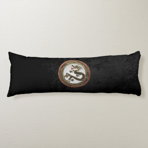 600 Black and Gold Sacred Eastern Dragon Body Pillow