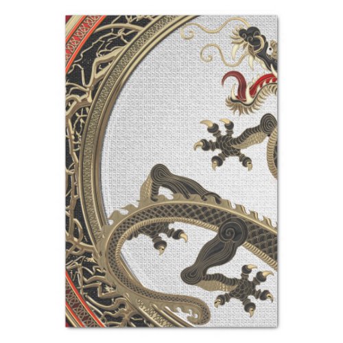 600 Black and Gold Sacred Eastern Dragon Tissue Paper