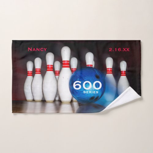 600 Bowling Series or your choice score Bowling Hand Towel