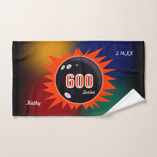 600 Bowling Series with colors, Bowling Towel (Hand Towel)
