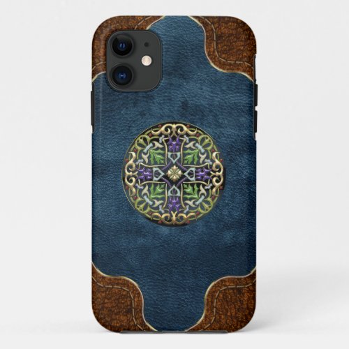 600 Celtic Cross Gold with Black Enamel iPhone 11 Case