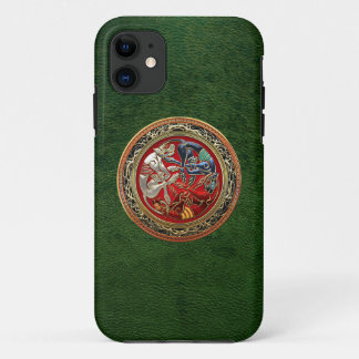 [600] Celtic Treasures - Three Dogs on Gold iPhone 11 Case