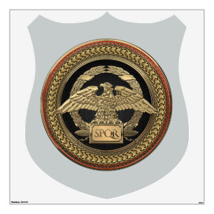 [600] Gold Roman Imperial Eagle on Gold Medallion Wall Decal