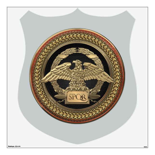 [600] Gold Roman Imperial Eagle on Gold Medallion Wall Decal (Front)