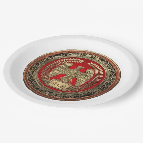 600 Gold Roman Imperial Eagle Paper Plates