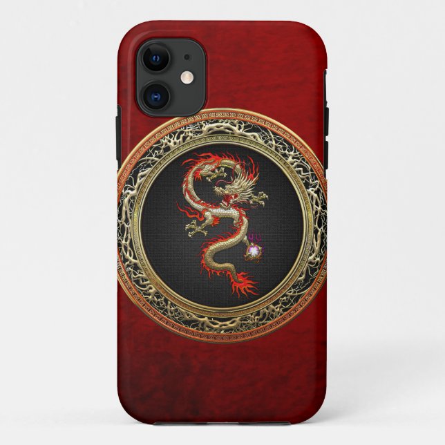 [600] Golden Chinese Dragon Fucanglong Case-Mate iPhone Case (Back)