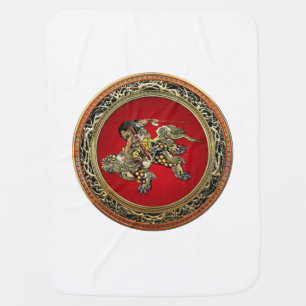 [600] Hokusai - Shoki Riding Shishi Lion Stroller Blanket