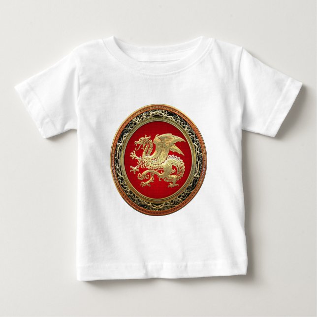 [600] Icelandic Dragon, Landvættir [Gold] Baby T-Shirt (Front)