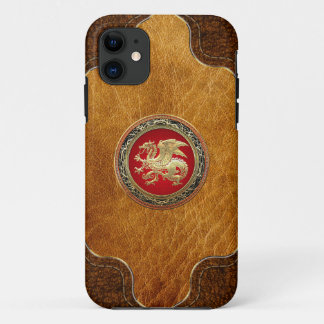 [600] Icelandic Dragon, Landvættir [Gold] iPhone 11 Case