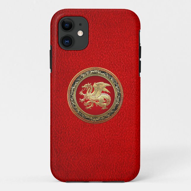 [600] Icelandic Dragon, Landvættir [Gold] Case-Mate iPhone Case (Back)