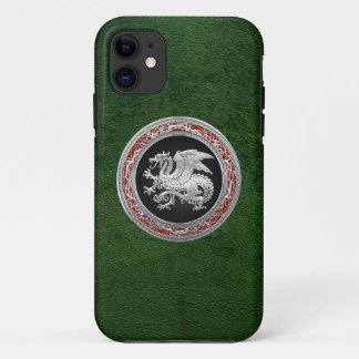 [600] Icelandic Dragon, Landvættir [Silver] iPhone 11 Case