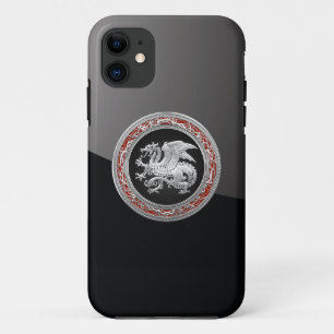 [600] Icelandic Dragon, Landvættir [Silver] iPhone 11 Case