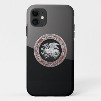 [600] Icelandic Dragon, Landvættir [Silver] iPhone 11 Case