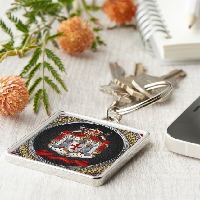 [600] Knights Templar Coat of Arms Keychain (Side)