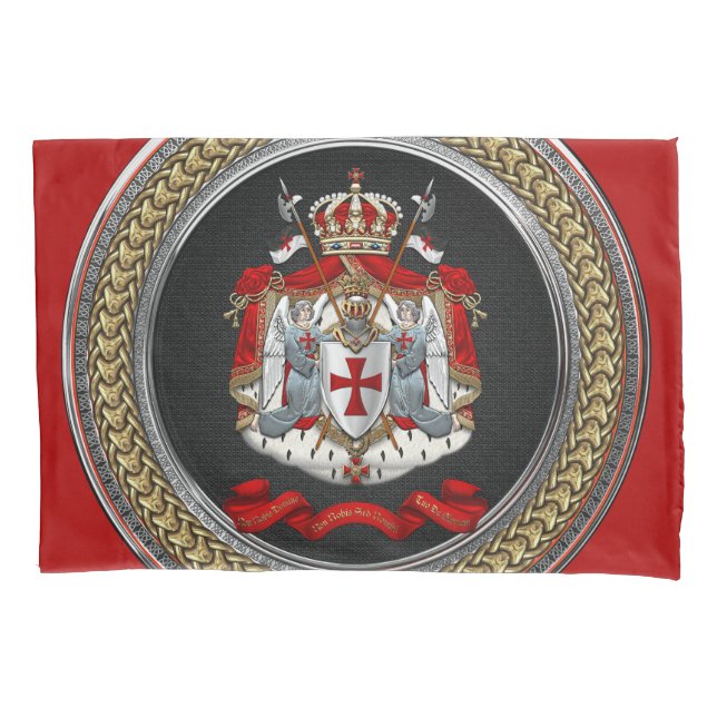 [600] Knights Templar Coat of Arms Pillow Case (Front)