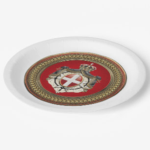 [600] Order of Malta - SMOM Coat of Arms Paper Plates