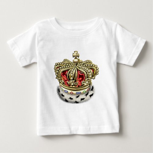 600 Prince King Royal Crown FurGoldRed Baby T_Shirt