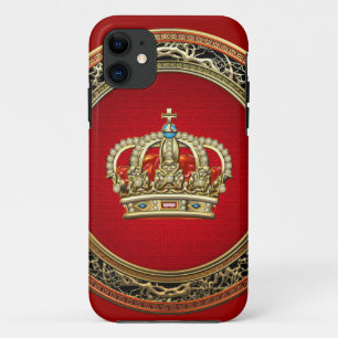 [600] Prince-Princess King-Queen Crown [Belg.Gold] iPhone 11 Case